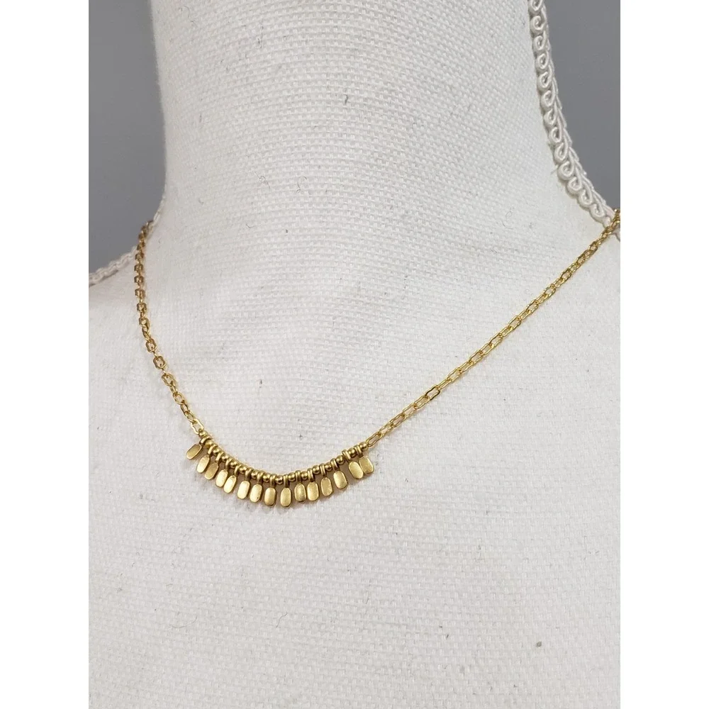Madewell DAINTY TINY Geochain Necklace gold tone thin skinny geometric abstract